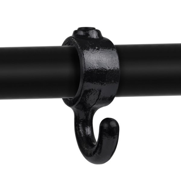 Rohrverbinder Stellring mit Haken schwarz
