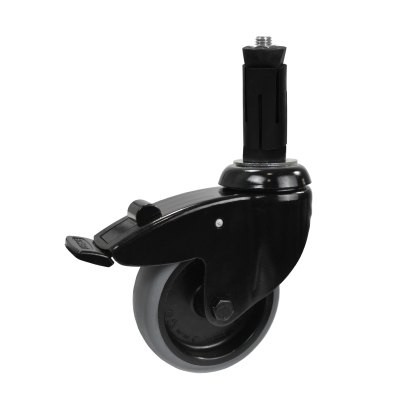 Schwenkrad schwarz mit Bremse inkl. Expander Ø 100 mm