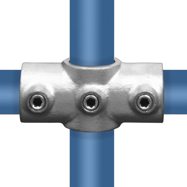Rohrverbinder Typ 28 Kreuzstück – 90° Winkel, Ø 48,3 Mm, Verzinkt, Mit Madenschrauben