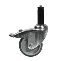 Schwenkrad silber mit Bremse inkl. Expander Ø 100 mm Schwenkrad silber mit Bremse inkl. Expander Ø 100 mm