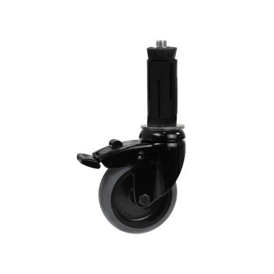 Schwenkrad schwarz mit Bremse inkl. Expander Ø 75 mm
