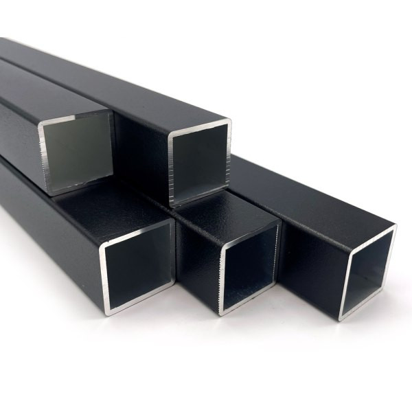 Aluminiumrohr quadratisch schwarz 25