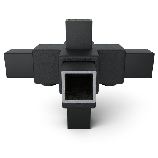 Kreuzstueck-Stuetzrohr-25-quadratisch-schwarz